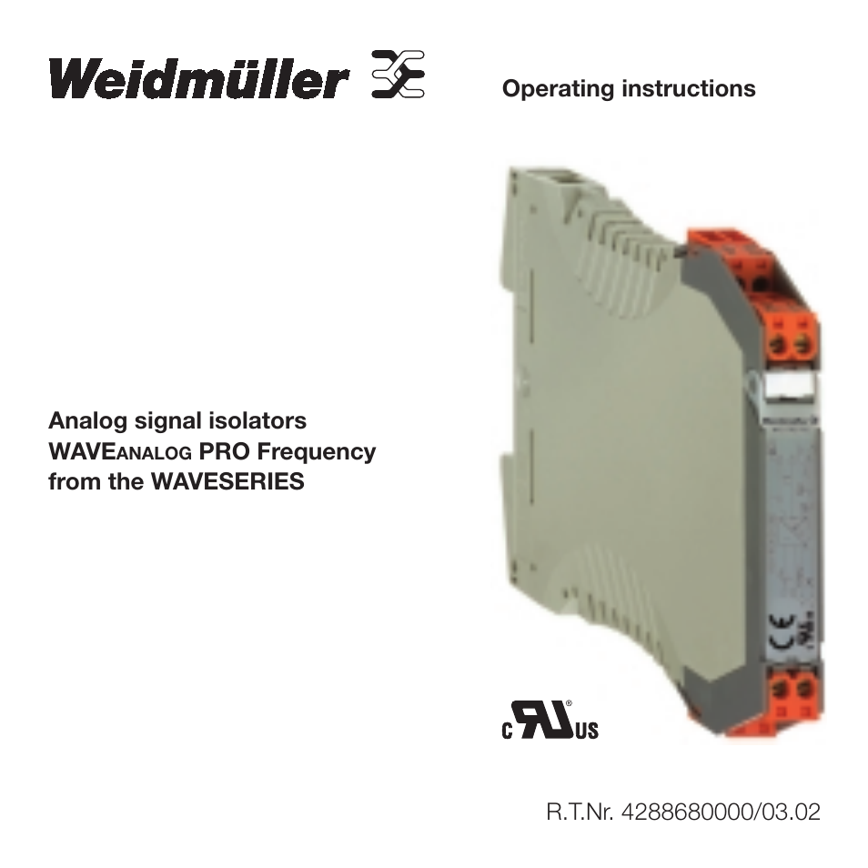 Weidmuller WAVE Analog PRO Frequency User Manual | 15 pages