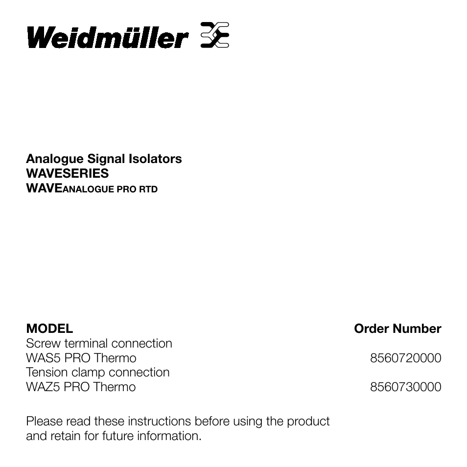 Weidmuller WAVE Analog PRO Thermo User Manual | Page 2 / 13