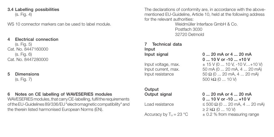 Weidmuller DC/DC CCC HF - with 3 way separation User Manual | Page 3 / 5
