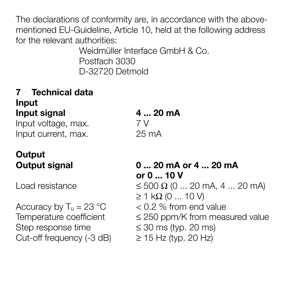 Weidmuller DC/DC CCC LP - with voltage supply on the output side User Manual | Page 5 / 8