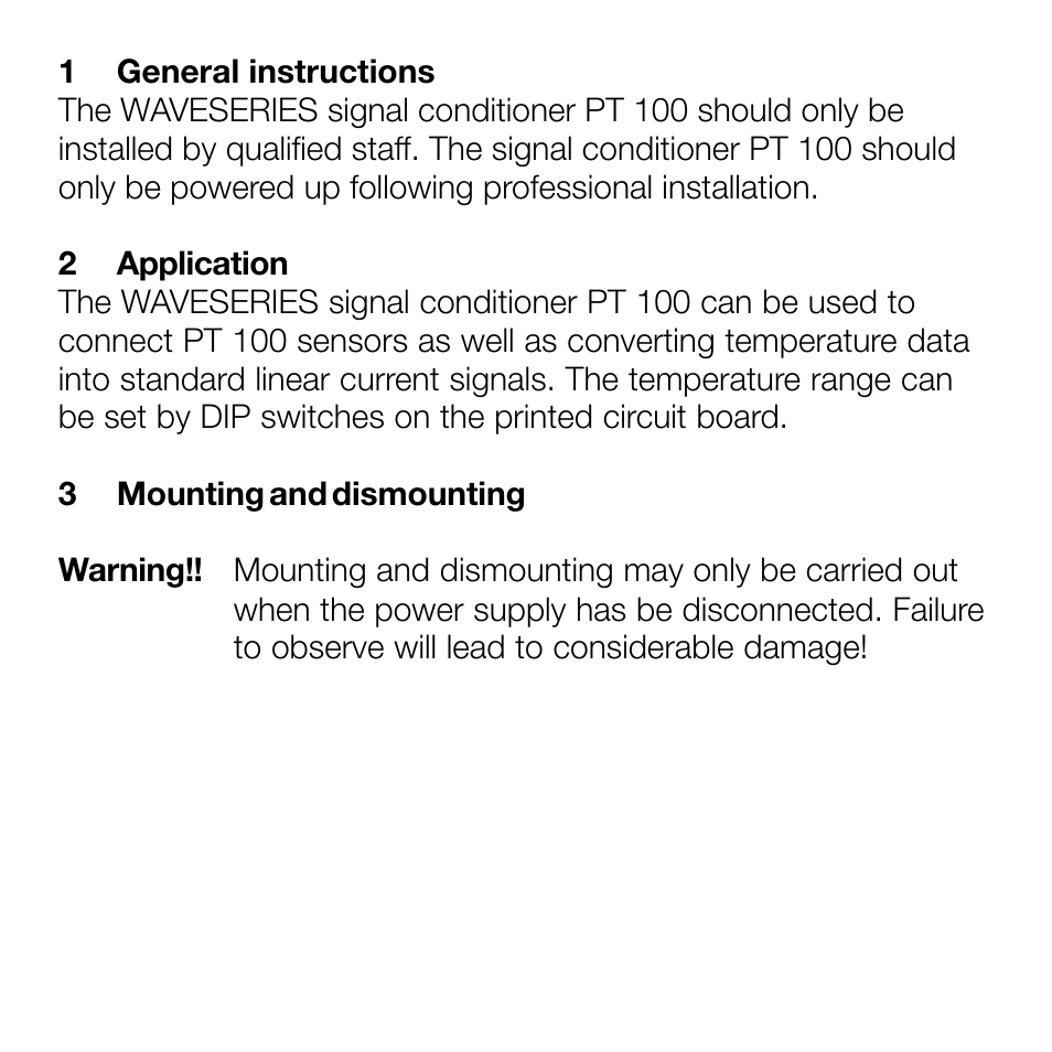 Weidmuller PT 100/3 sig conditioners for current output User Manual | Page 2 / 14