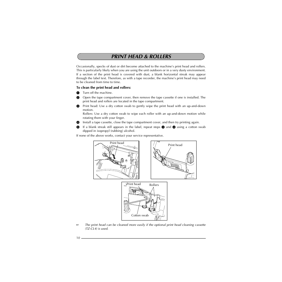 Print head & rollers | Brother HL-1850 User Manual | Page 14 / 71