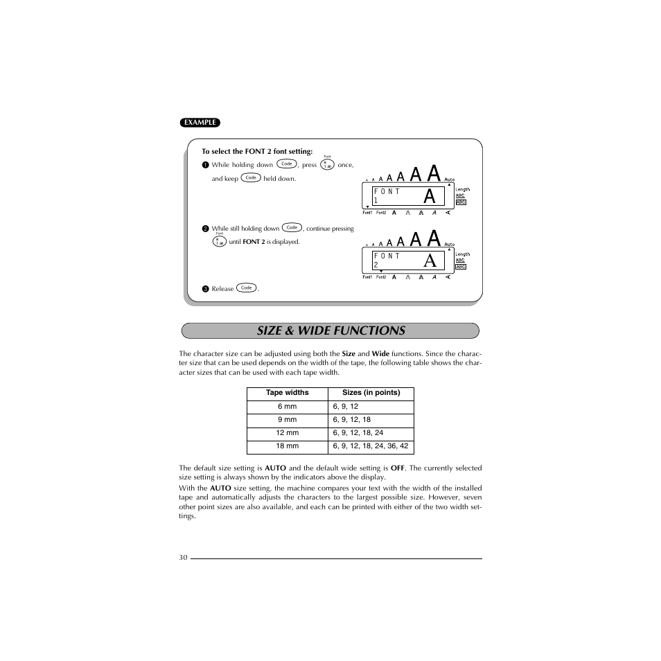 Size & wide functions | Brother HL-1850 User Manual | Page 34 / 71