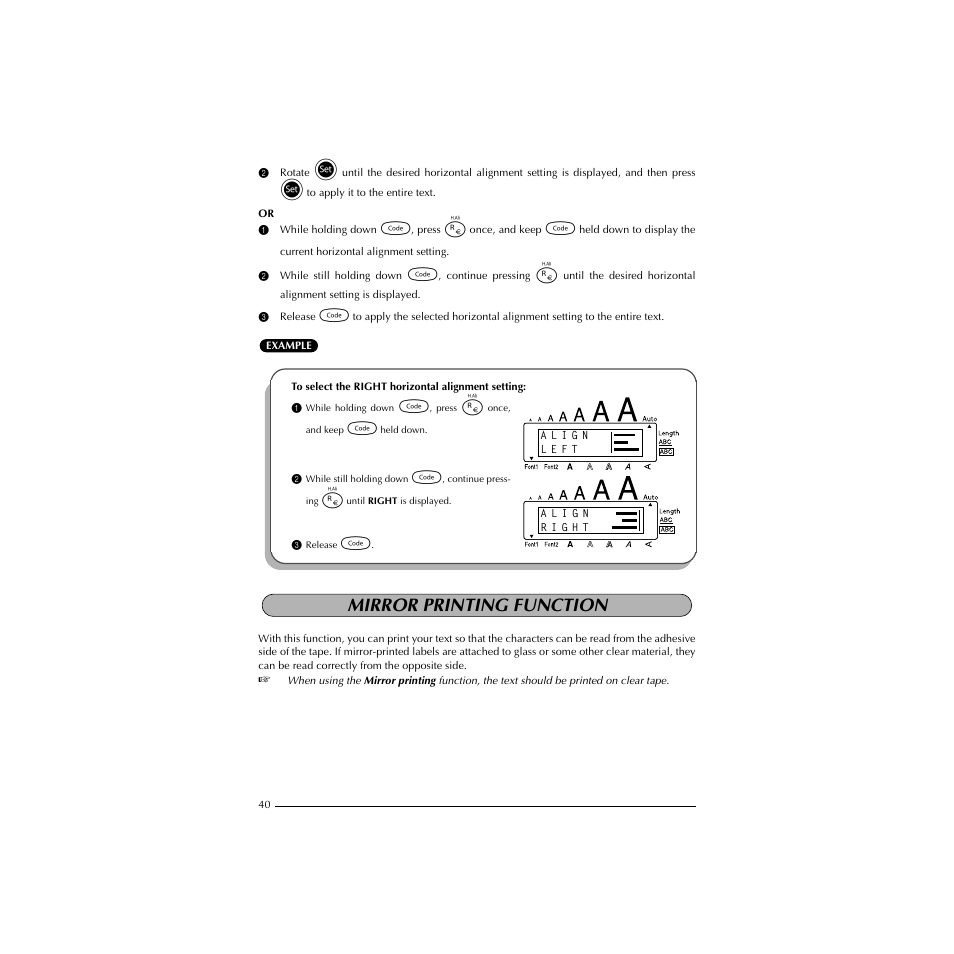 Mirror printing function | Brother HL-1850 User Manual | Page 44 / 71