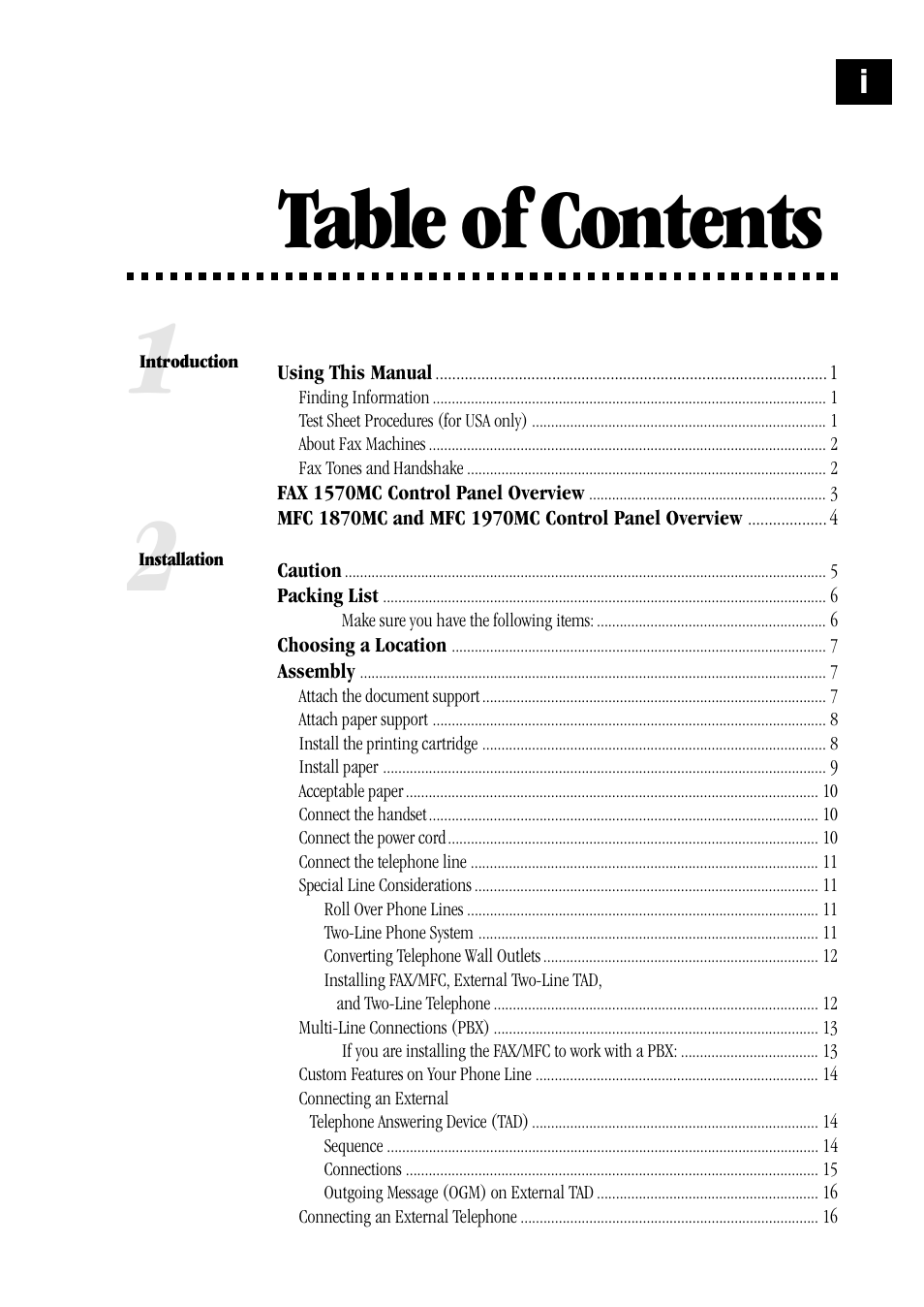 Brother MFC 1970MC User Manual | Page 3 / 136