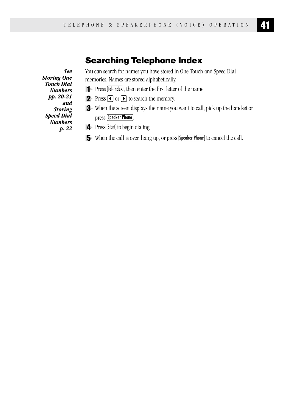 Searching telephone index | Brother MFC 1970MC User Manual | Page 49 / 136