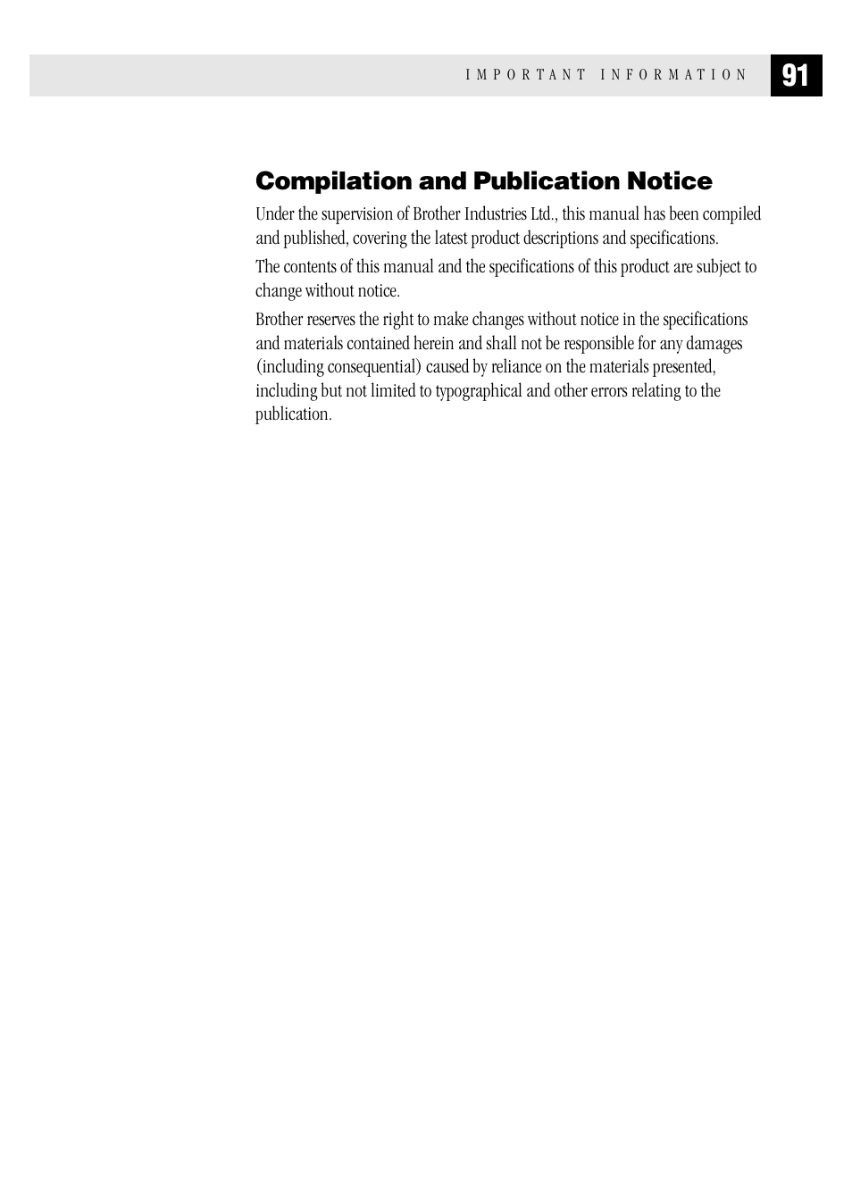 Compilation and publication notice | Brother MFC 1970MC User Manual | Page 99 / 136