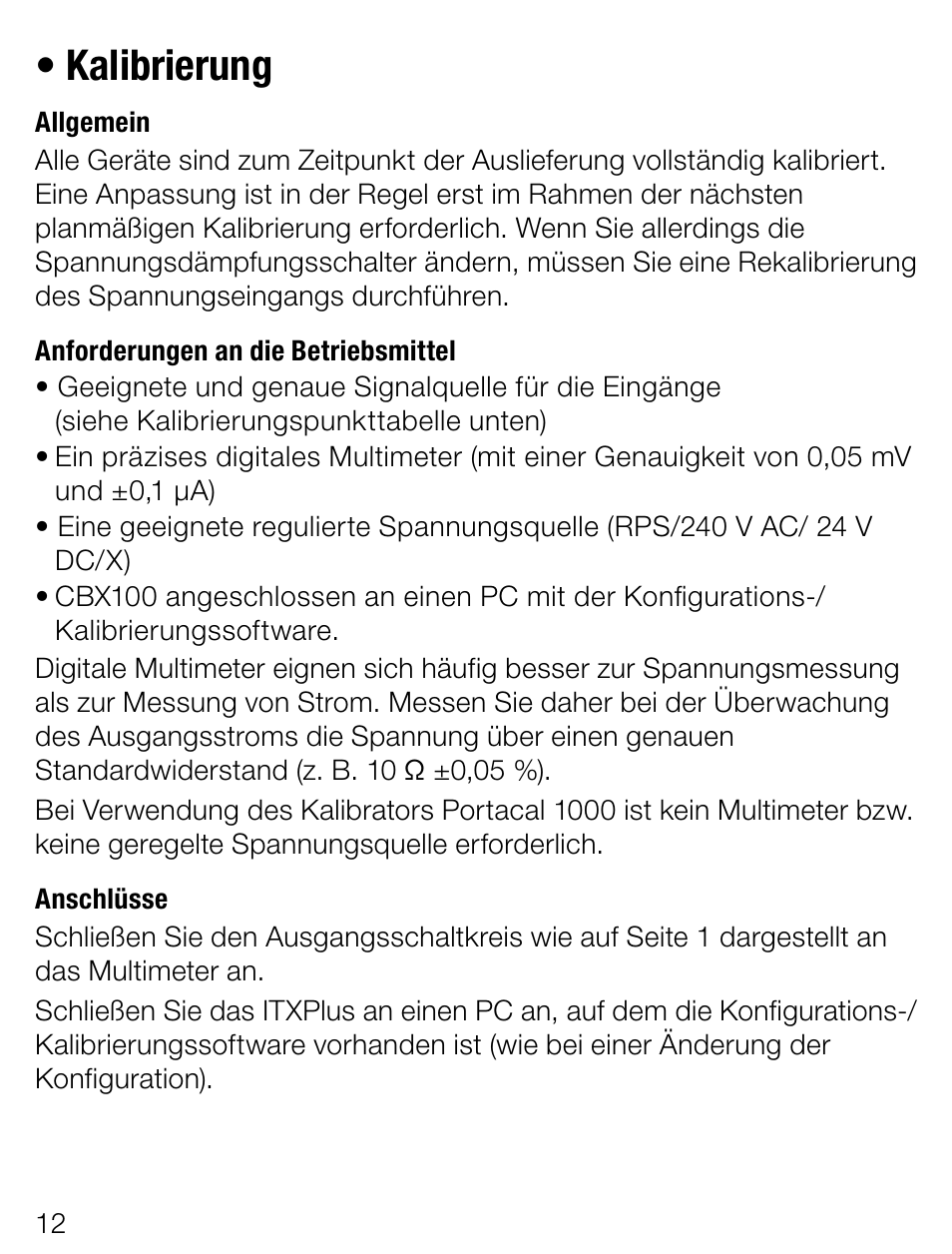 Kalibrierung | Weidmuller ITX+ - Universal signal isolator / amplifier User Manual | Page 12 / 64