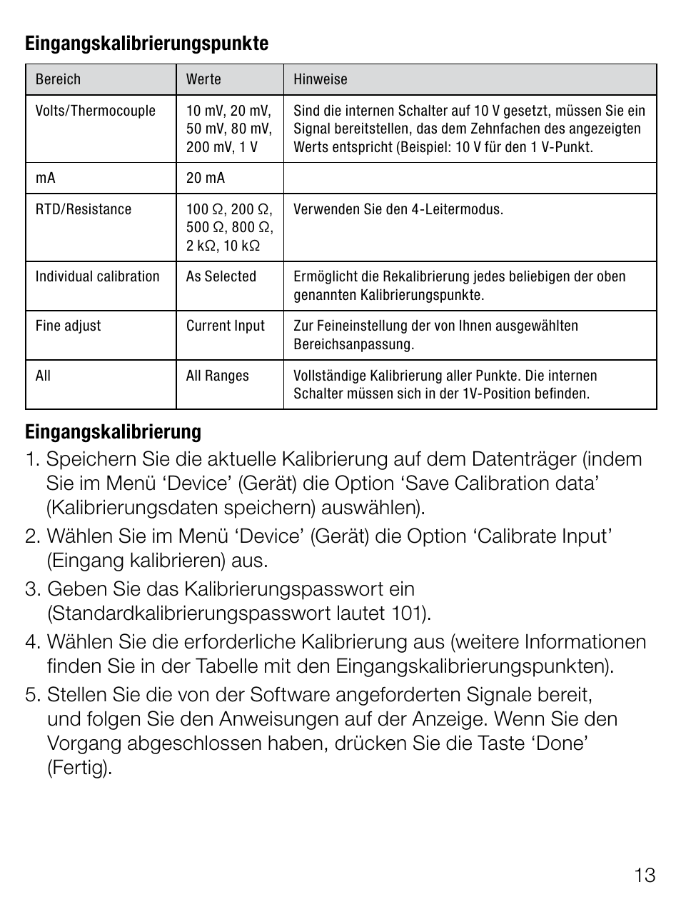 1 eingangskalibrierungspunkte | Weidmuller ITX+ - Universal signal isolator / amplifier User Manual | Page 13 / 64