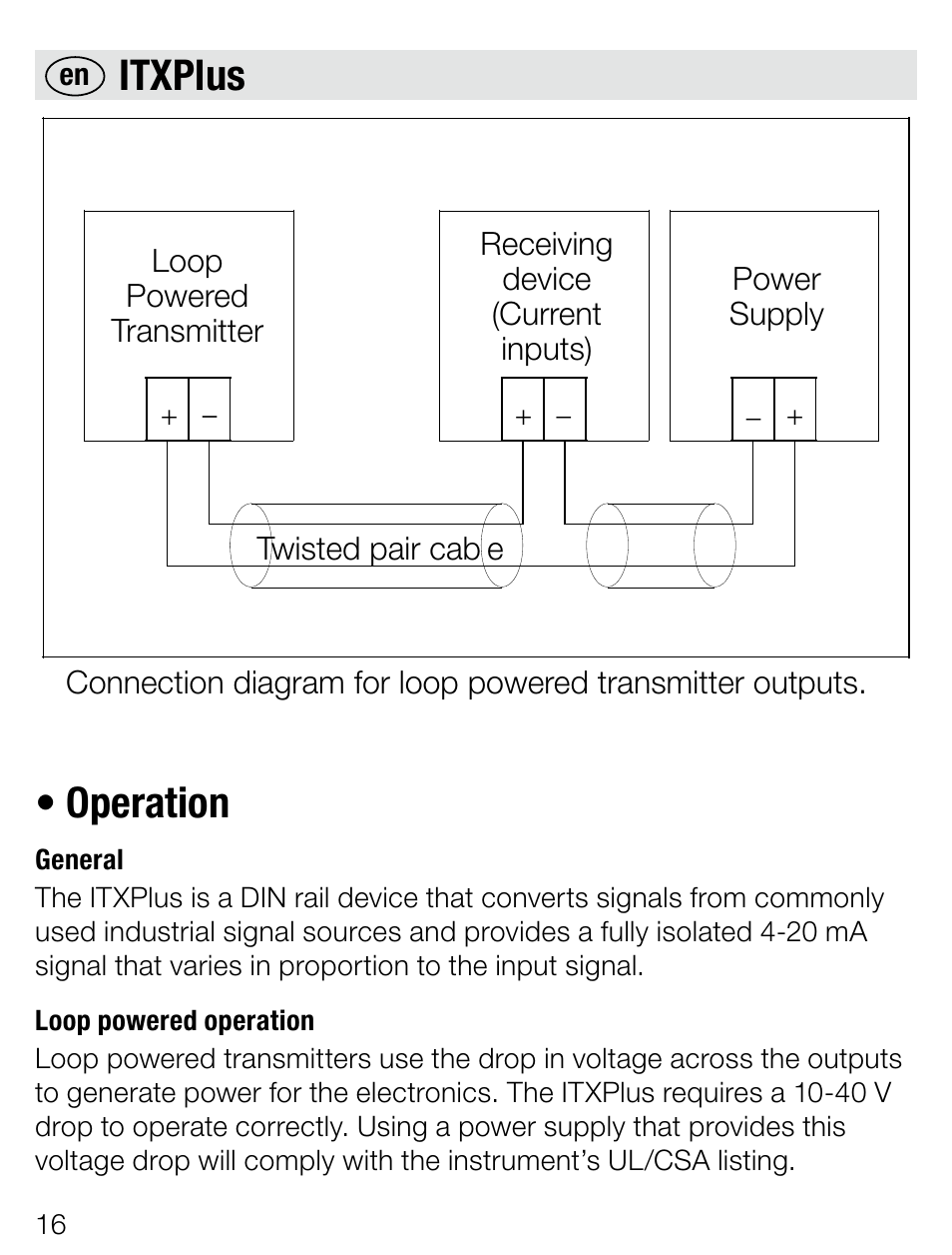 Itxplus • operation | Weidmuller ITX+ - Universal signal isolator / amplifier User Manual | Page 16 / 64
