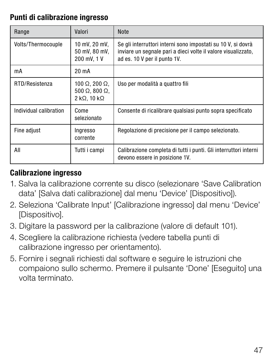 7 punti di calibrazione ingresso | Weidmuller ITX+ - Universal signal isolator / amplifier User Manual | Page 47 / 64