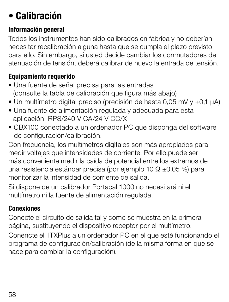 Calibración | Weidmuller ITX+ - Universal signal isolator / amplifier User Manual | Page 58 / 64