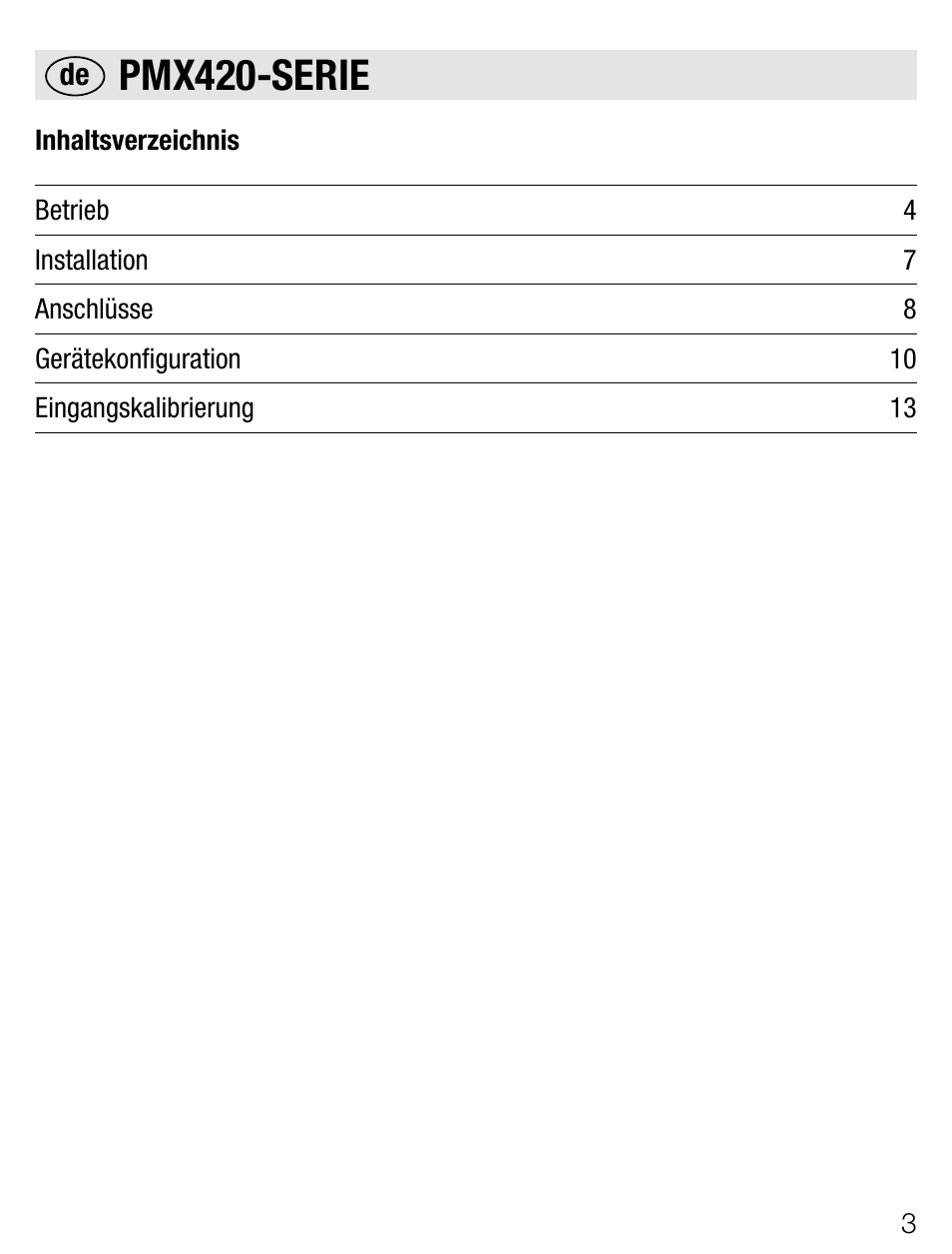 Pmx420-serie | Weidmuller PMX420SERIES - Display instrument for control panel User Manual | Page 3 / 68