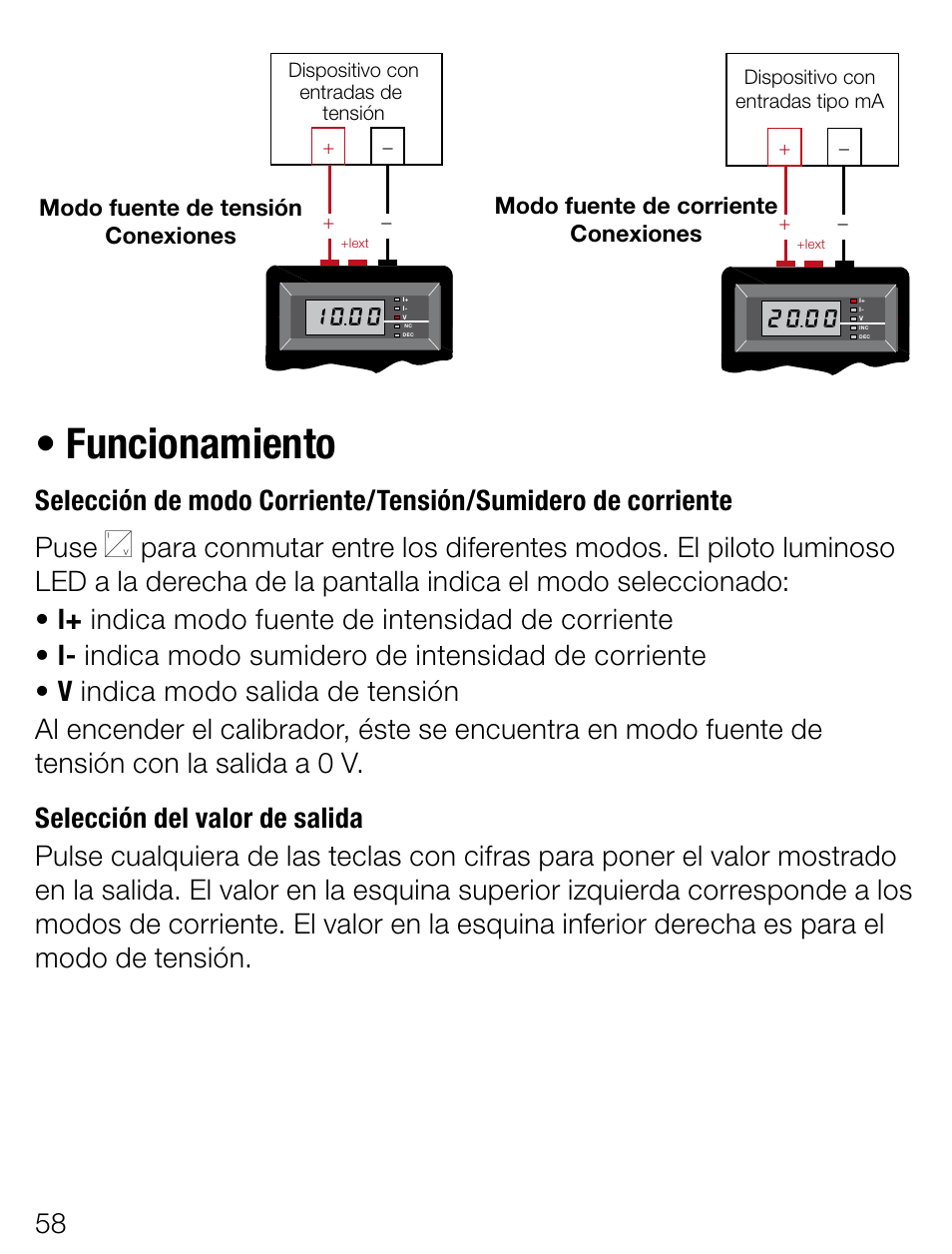 Funcionamiento | Weidmuller Portacal 1000 - Instrument Calibrator User Manual | Page 31 / 41