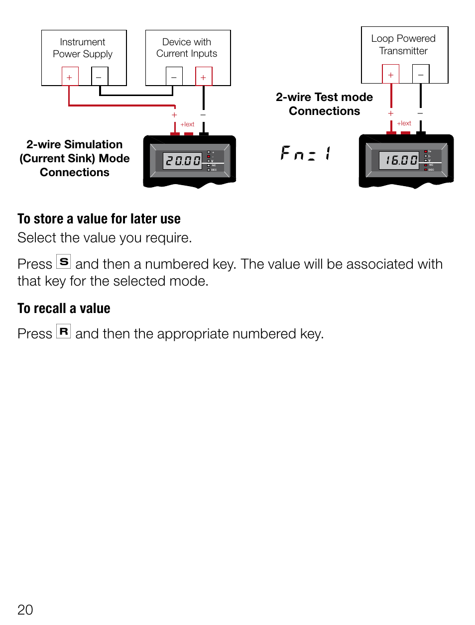 Fn=1, And then the appropriate numbered key | Weidmuller Portacal 1000 - Instrument Calibrator User Manual | Page 6 / 41