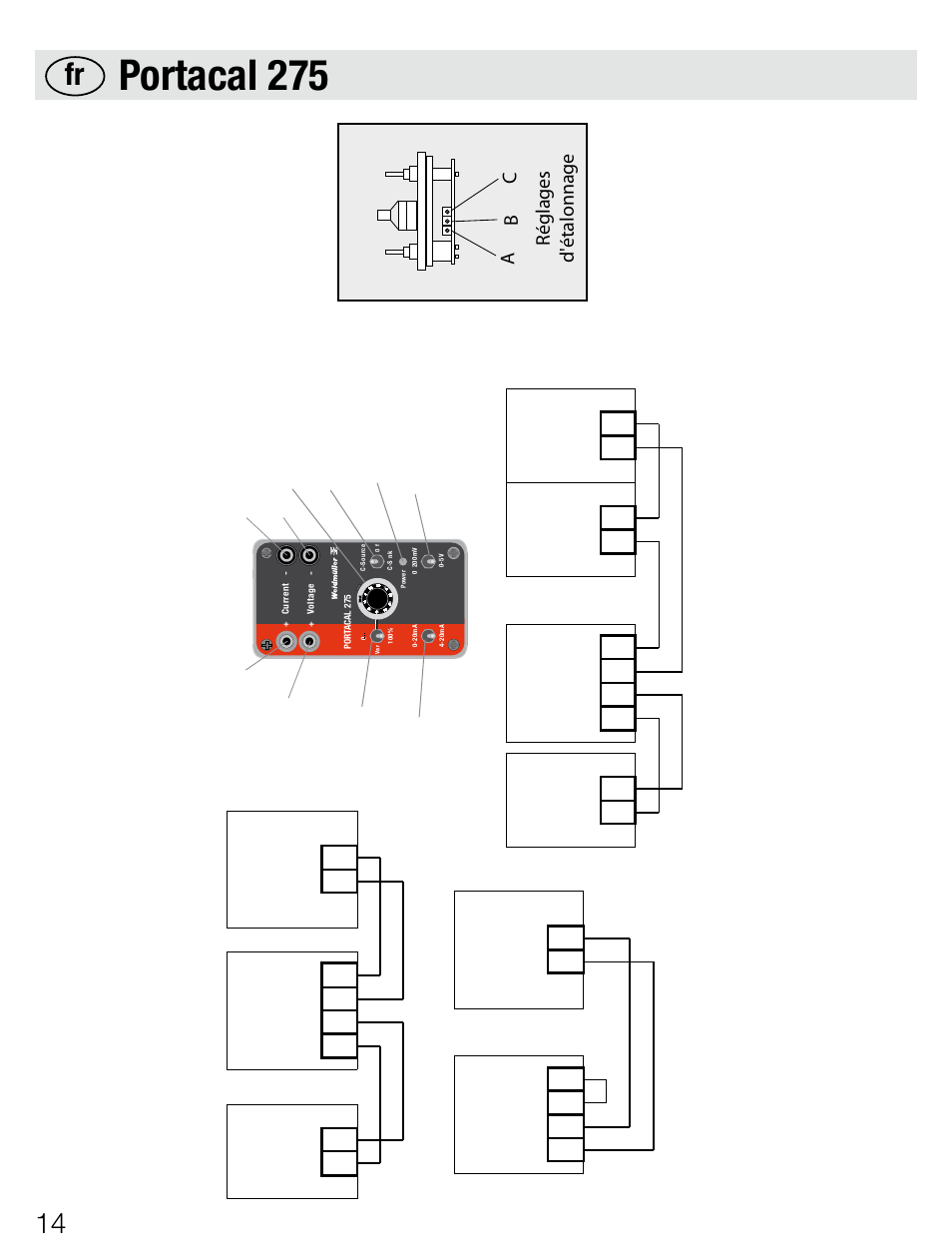 Portacal 275, Ab c réglages d'étalonnage, Po rt a ca l 2 7 5 | Weidmuller Portacal 275 - Signal source and loop calibrator User Manual | Page 14 / 32
