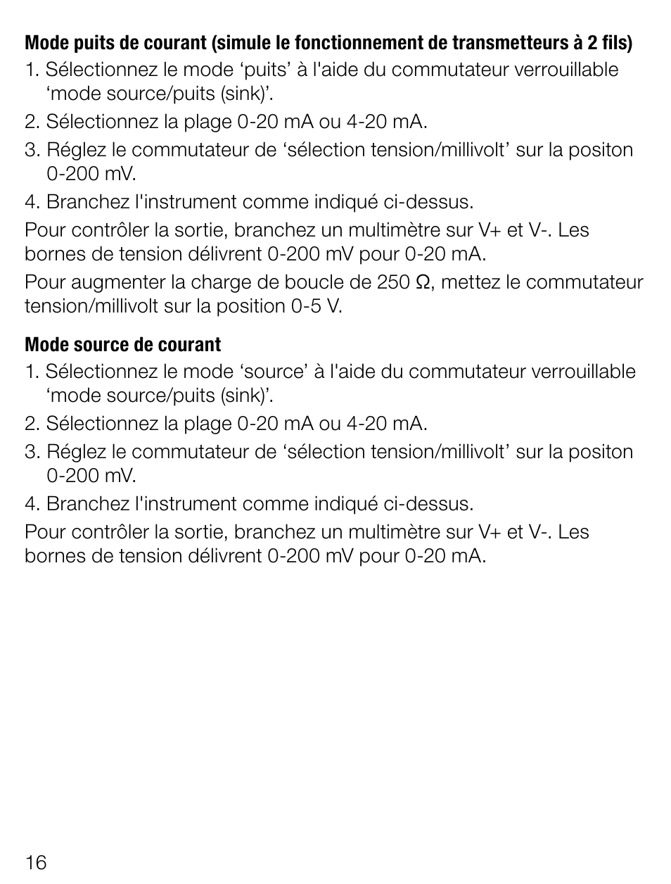 Weidmuller Portacal 275 - Signal source and loop calibrator User Manual | Page 16 / 32
