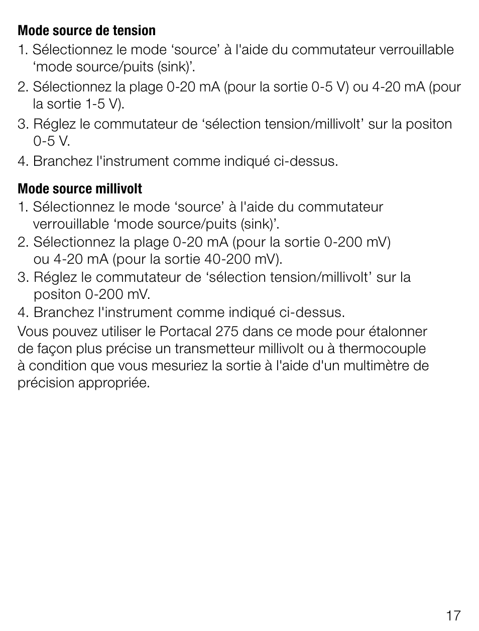 Weidmuller Portacal 275 - Signal source and loop calibrator User Manual | Page 17 / 32