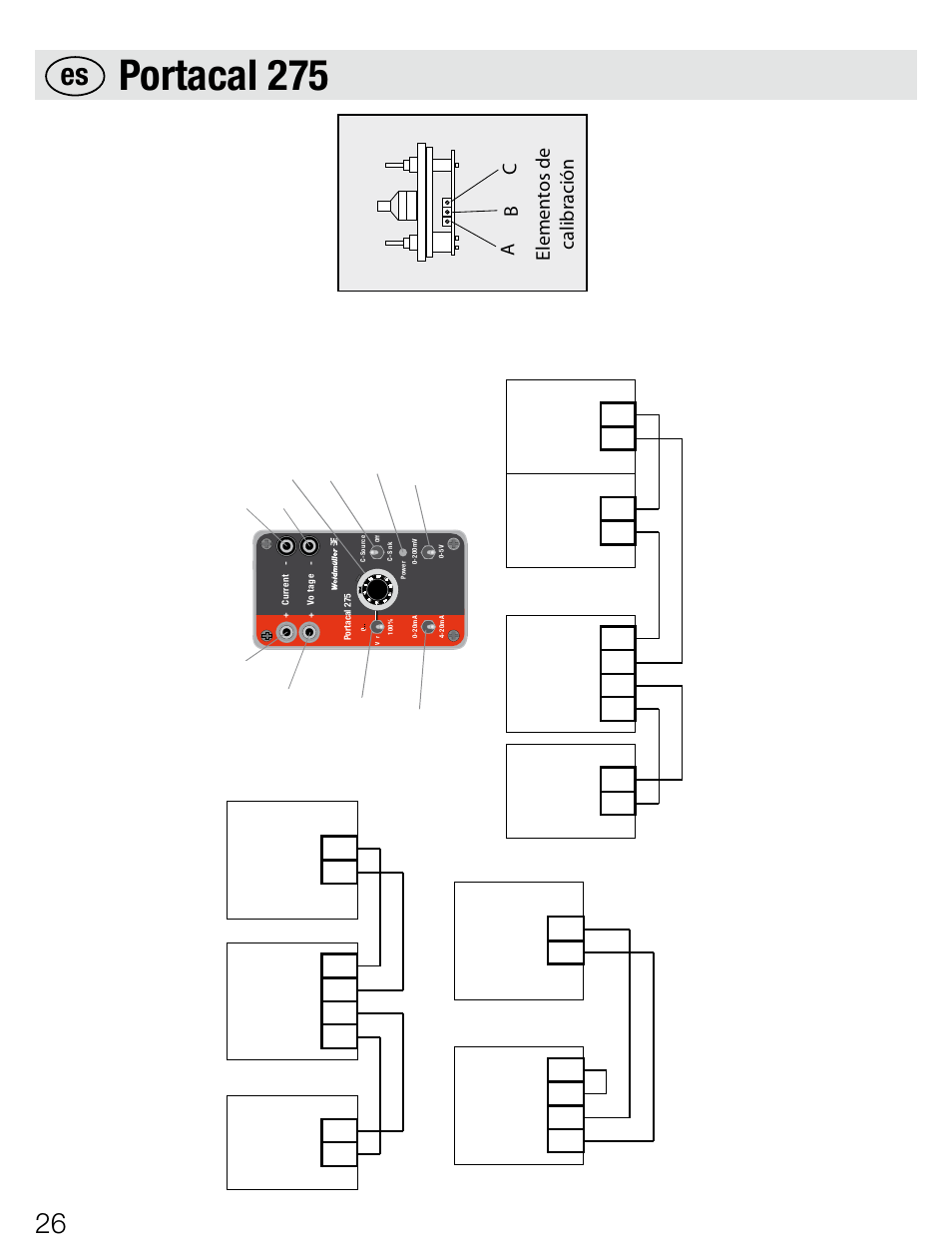 Portacal 275, Ab c elemen tos de calibr ación, Po rt a ca l 2 7 5 | Weidmuller Portacal 275 - Signal source and loop calibrator User Manual | Page 26 / 32