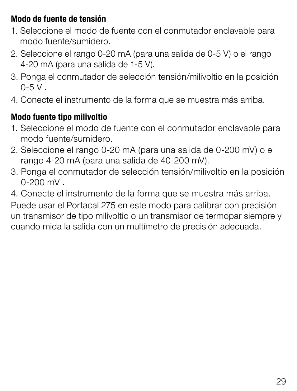 Weidmuller Portacal 275 - Signal source and loop calibrator User Manual | Page 29 / 32