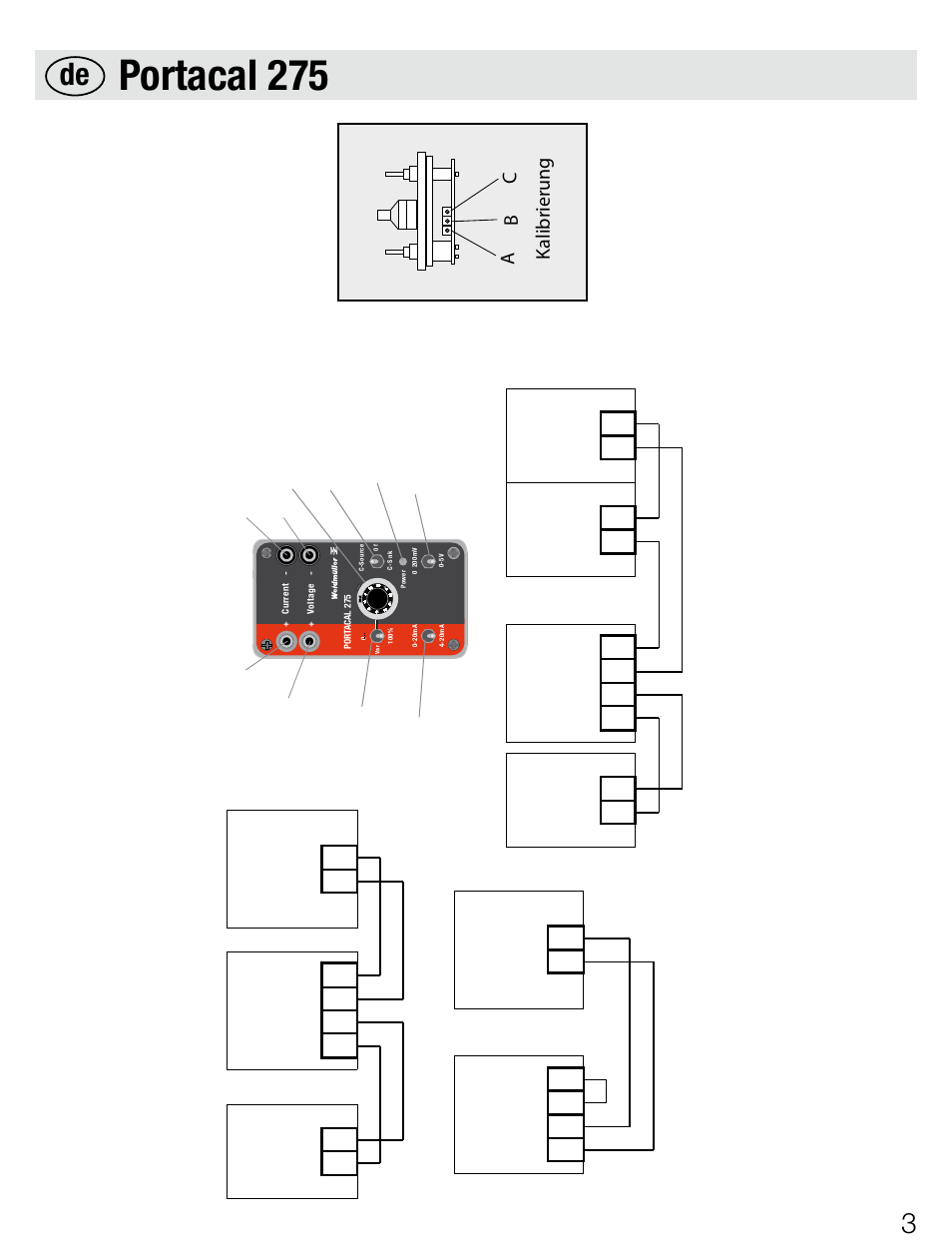 Portacal 275, Ab c k alibr ier ung | Weidmuller Portacal 275 - Signal source and loop calibrator User Manual | Page 3 / 32
