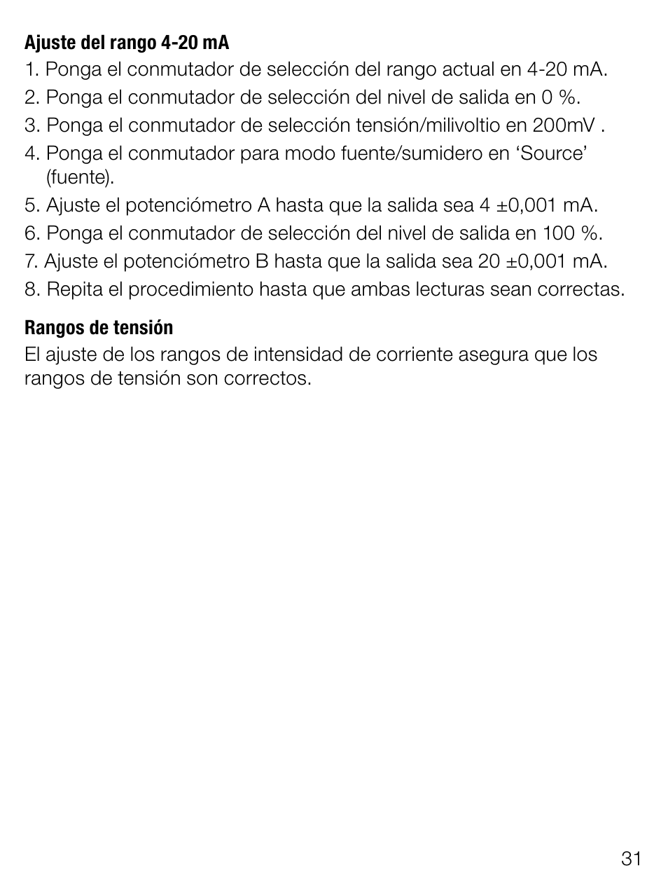 Weidmuller Portacal 275 - Signal source and loop calibrator User Manual | Page 31 / 32