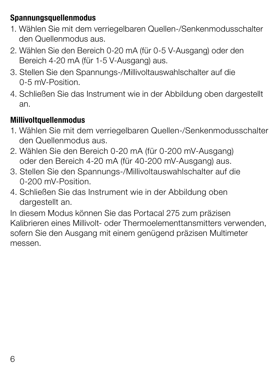 Weidmuller Portacal 275 - Signal source and loop calibrator User Manual | Page 6 / 32