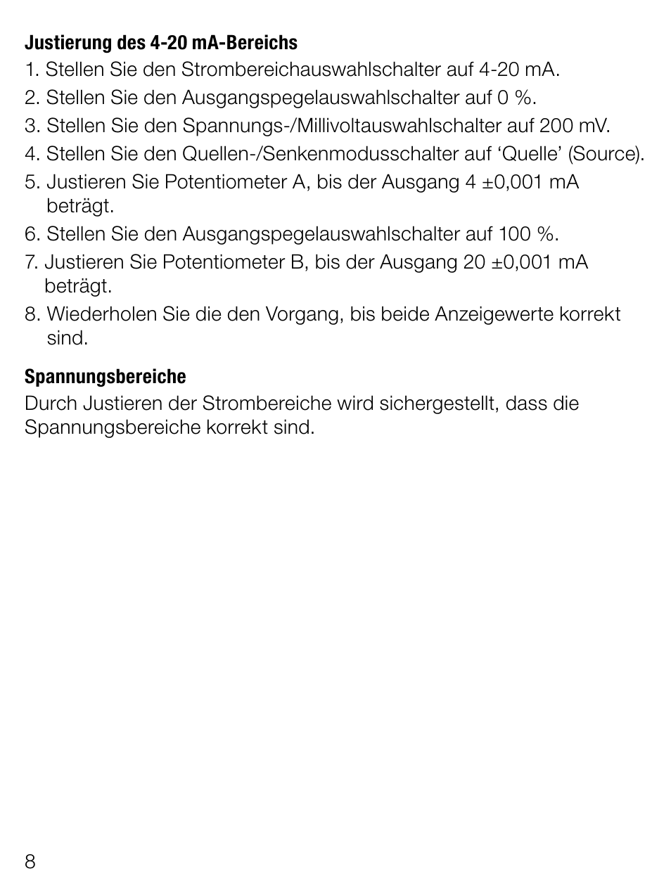 Weidmuller Portacal 275 - Signal source and loop calibrator User Manual | Page 8 / 32