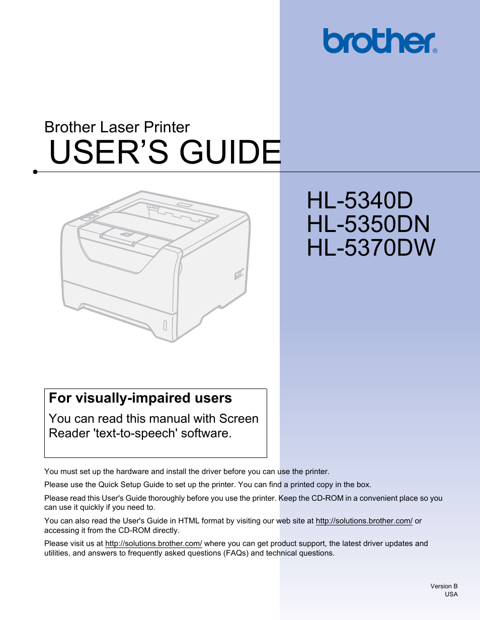 Brother HL 5370DW User Manual | 172 pages