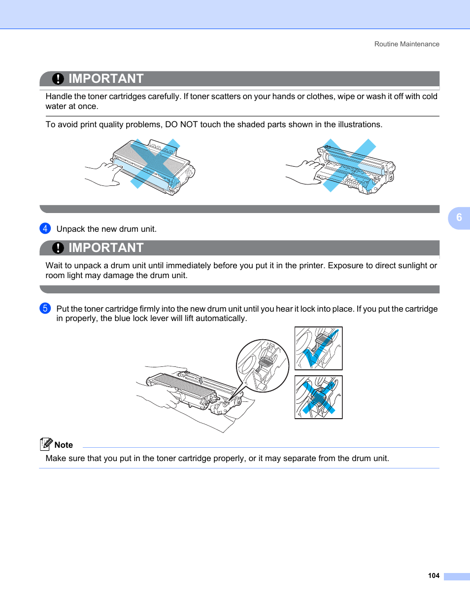 Important | Brother HL 5370DW User Manual | Page 114 / 172
