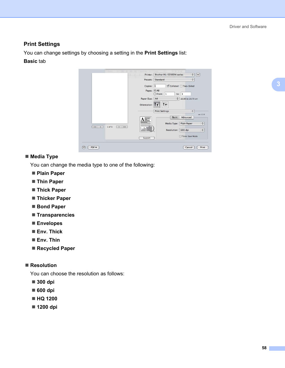 Print settings | Brother HL 5370DW User Manual | Page 68 / 172