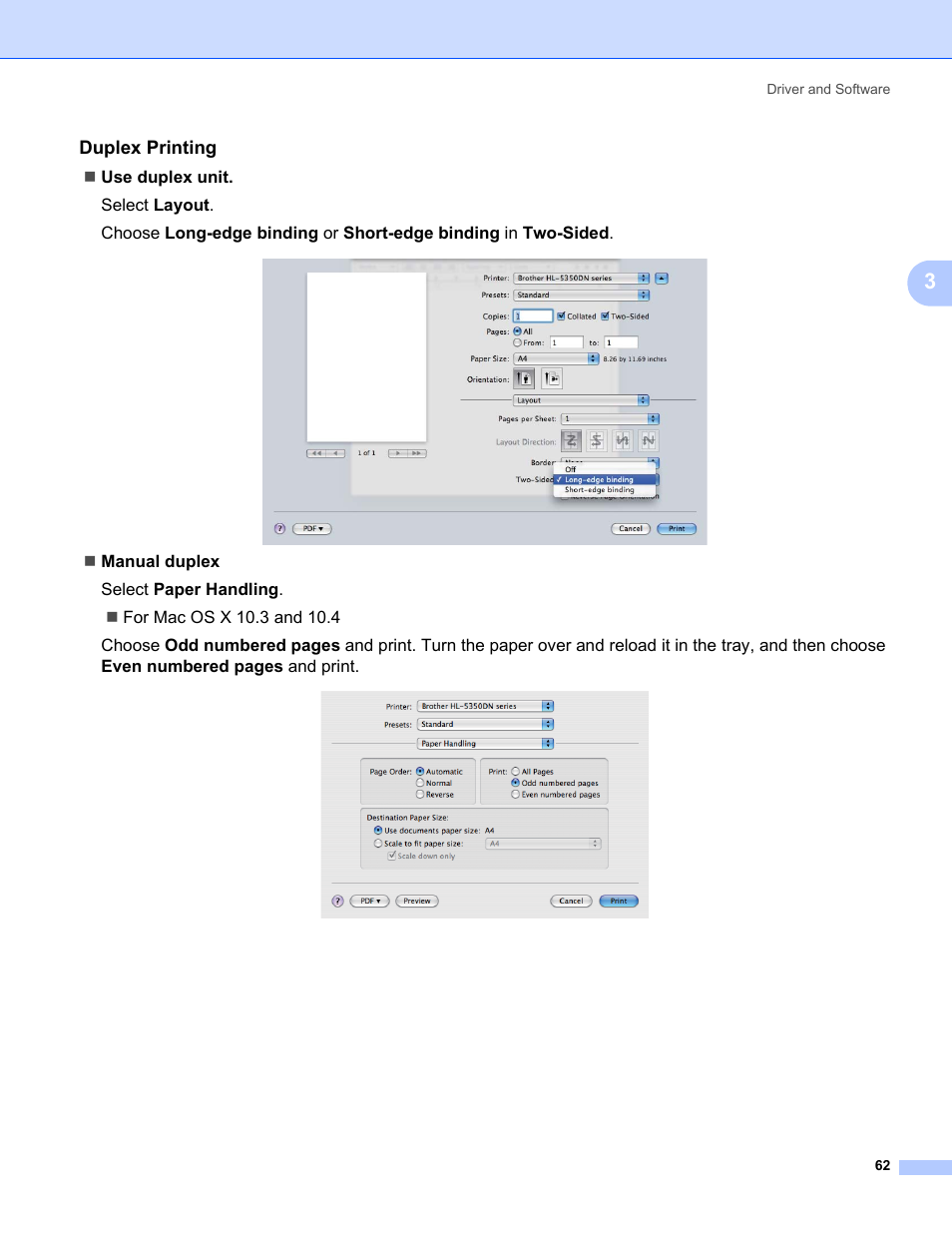 Duplex printing | Brother HL 5370DW User Manual | Page 72 / 172