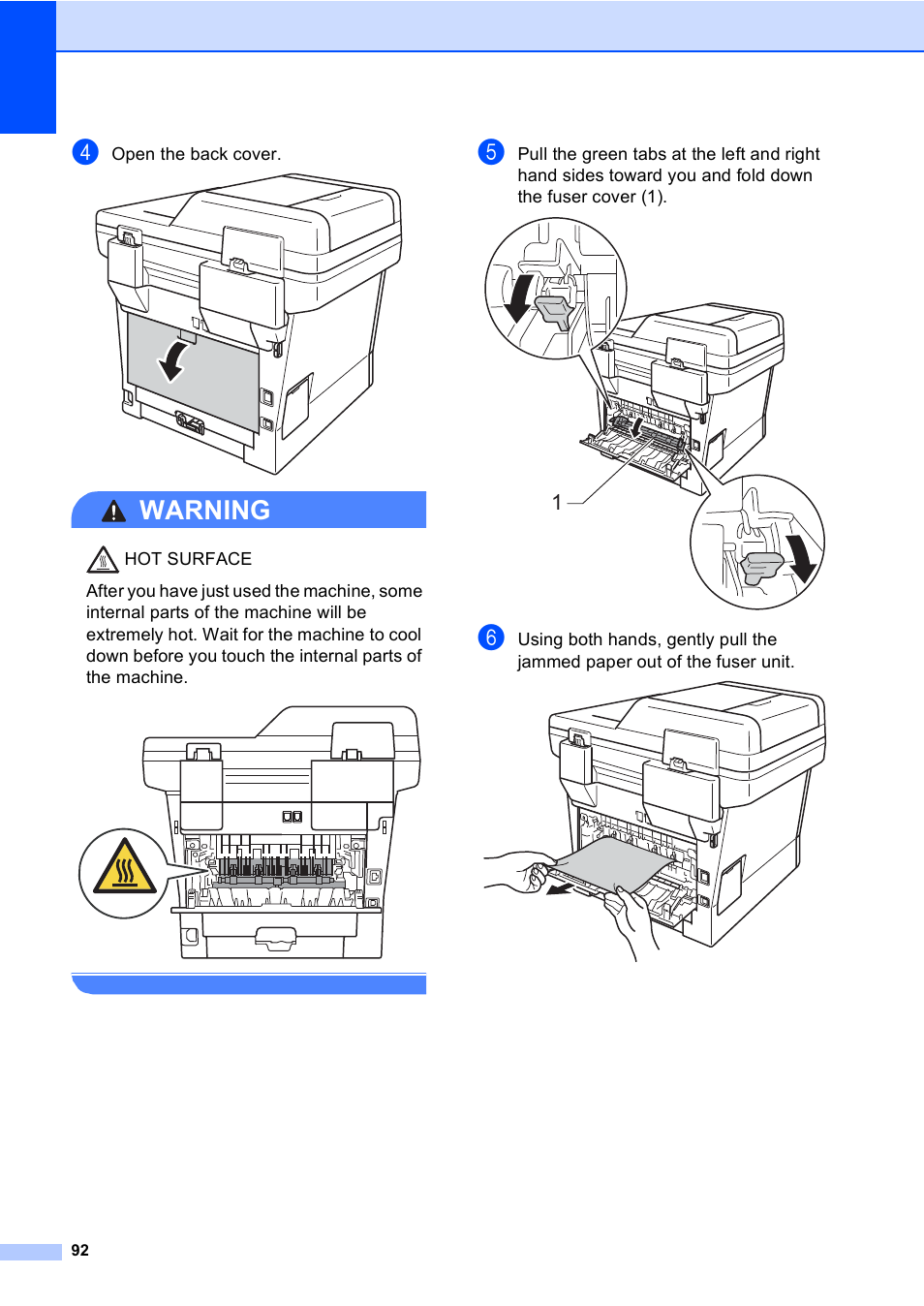 Warning | Brother MFC-8510DN User Manual | Page 100 / 181