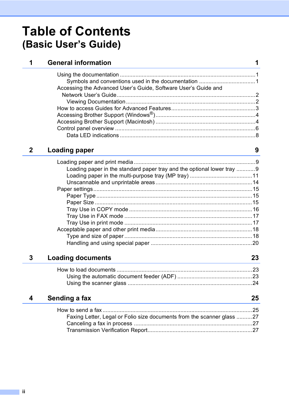 Brother MFC-8510DN User Manual | Page 4 / 181