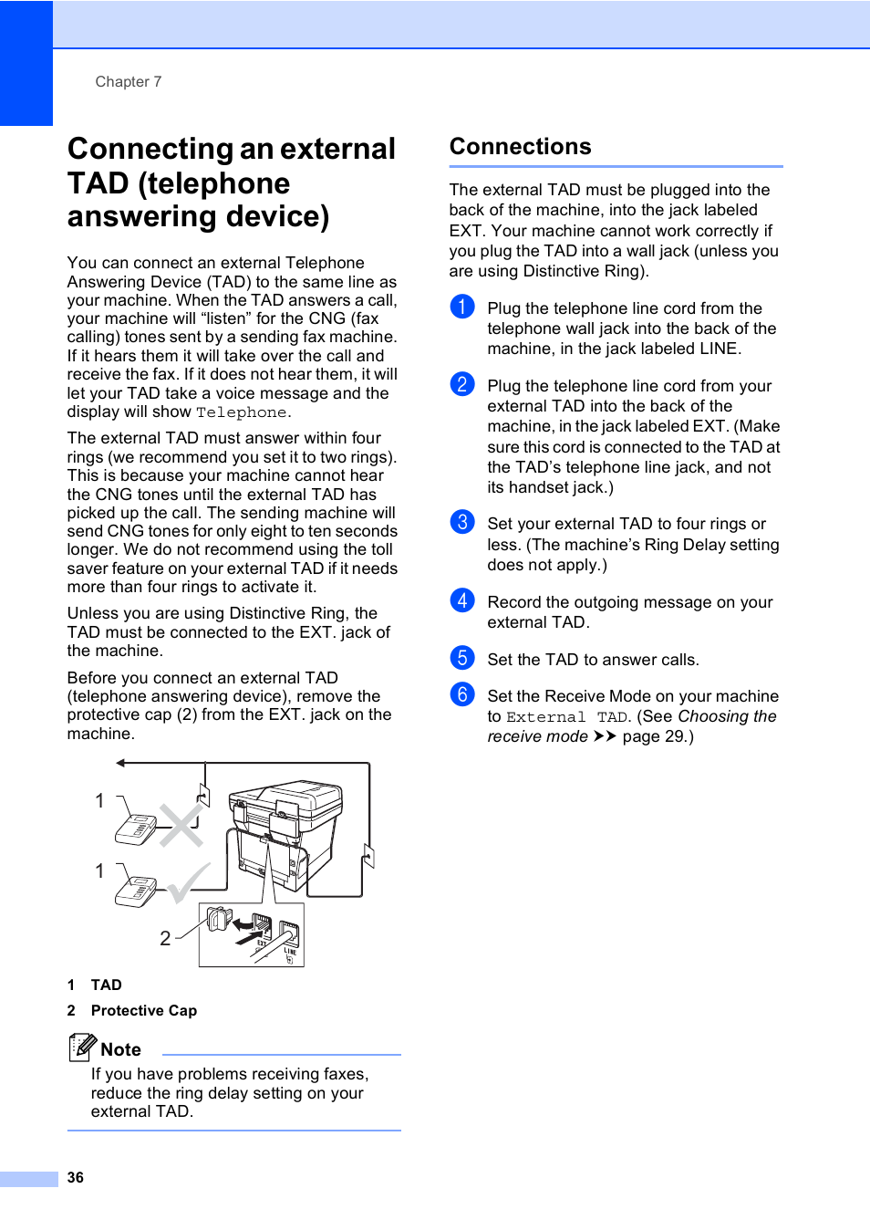 Connections | Brother MFC-8510DN User Manual | Page 44 / 181