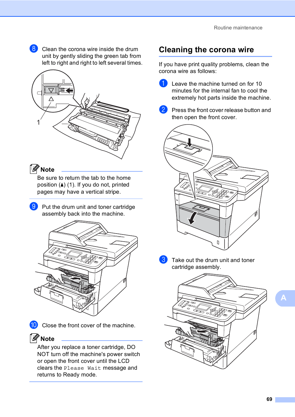 Cleaning the corona wire | Brother MFC-8510DN User Manual | Page 77 / 181