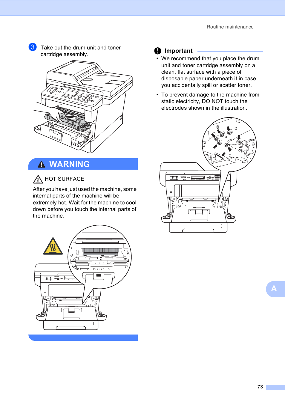 Warning, Important | Brother MFC-8510DN User Manual | Page 81 / 181