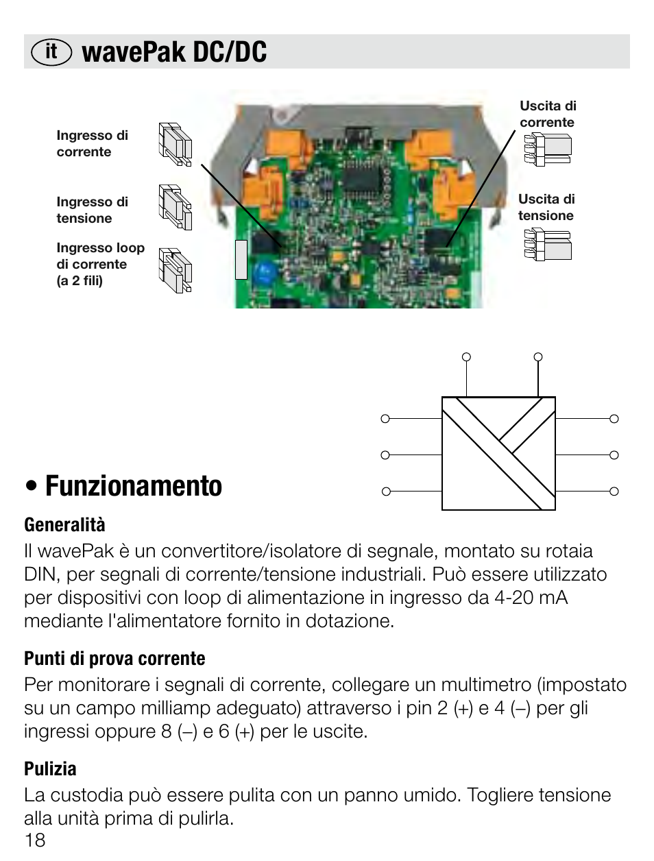 Wavepak dc/dc • funzionamento | Weidmuller wavePak - Configurable singal isolator-converter User Manual | Page 18 / 28