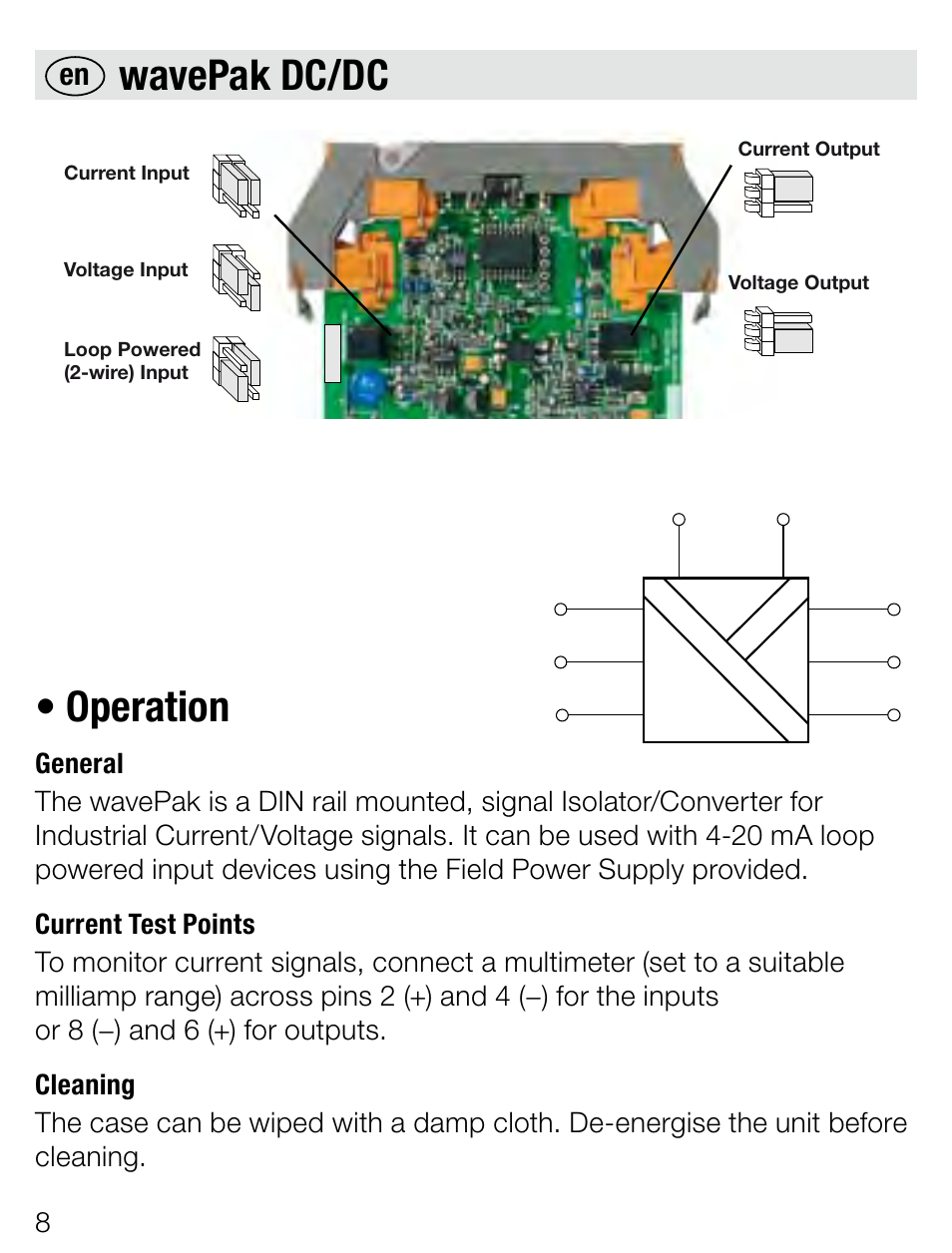 Wavepak dc/dc • operation | Weidmuller wavePak - Configurable singal isolator-converter User Manual | Page 8 / 28