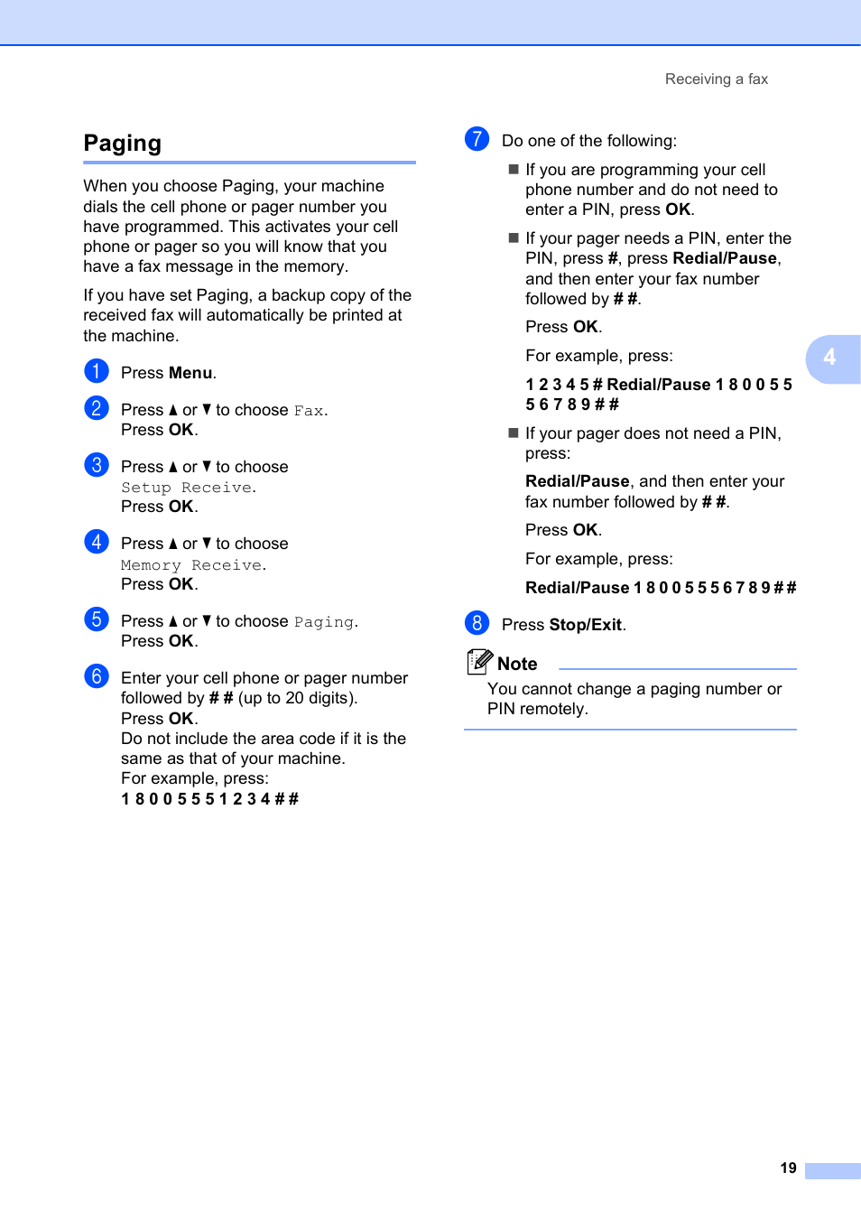 Paging, 4paging | Brother VERSION 0 MFC-J6510DW User Manual | Page 25 / 89