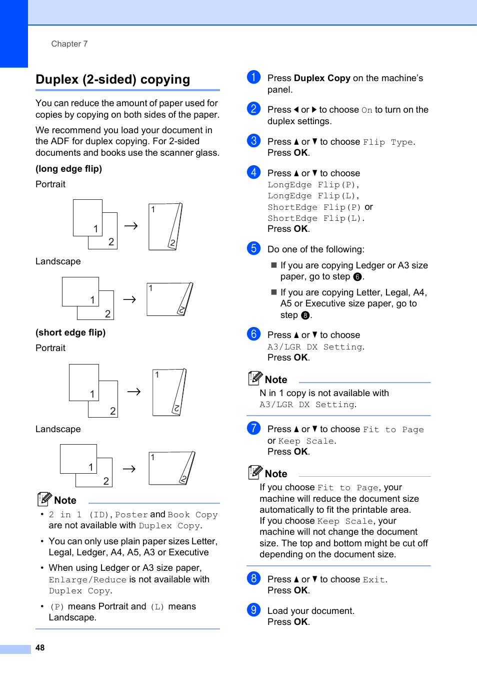 Duplex (2-sided) copying | Brother VERSION 0 MFC-J6510DW User Manual | Page 54 / 89