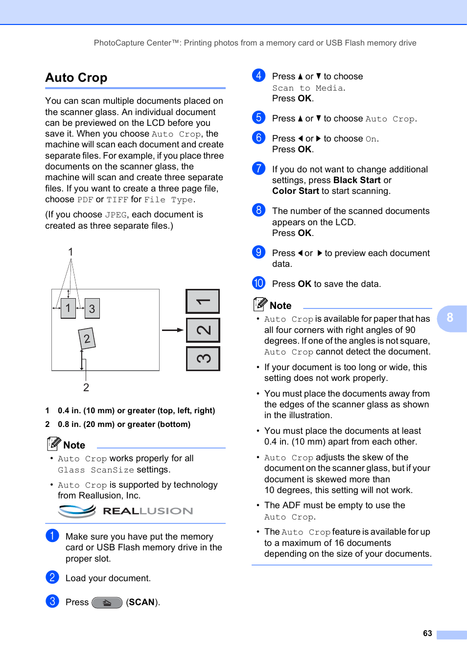 Auto crop, 8auto crop | Brother VERSION 0 MFC-J6510DW User Manual | Page 69 / 89