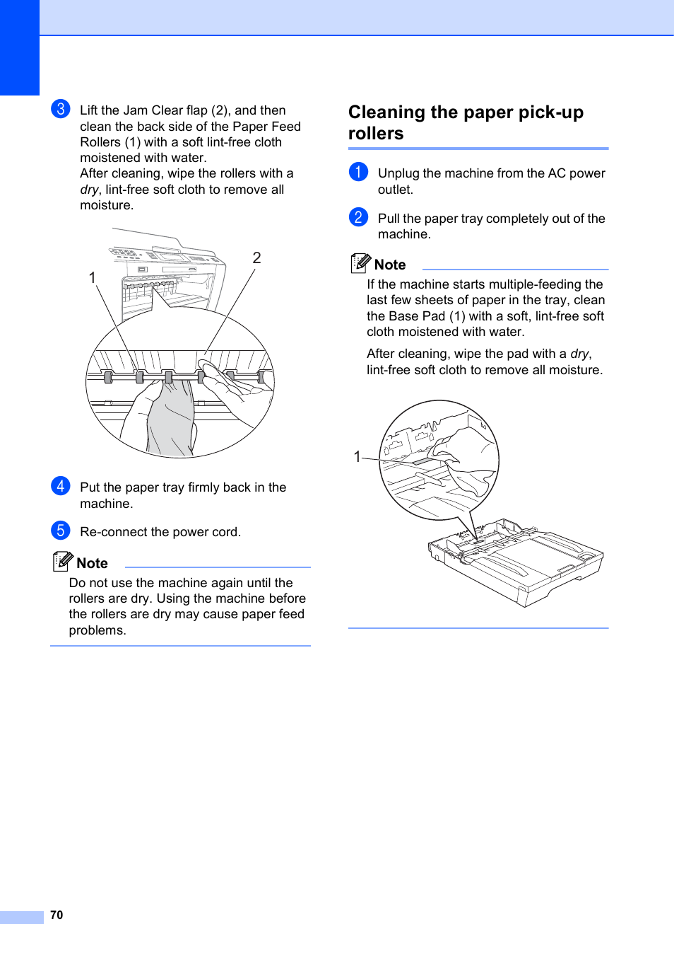 Cleaning the paper pick-up rollers | Brother VERSION 0 MFC-J6510DW User Manual | Page 76 / 89