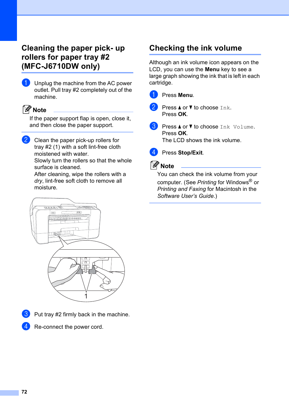 Checking the ink volume, Mfc-j6710dw only) | Brother VERSION 0 MFC-J6510DW User Manual | Page 78 / 89