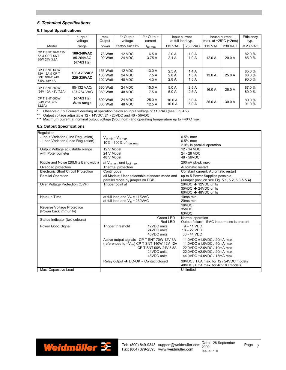 Weidmuller PRO-H Series Power Supplies User Manual | Page 7 / 13