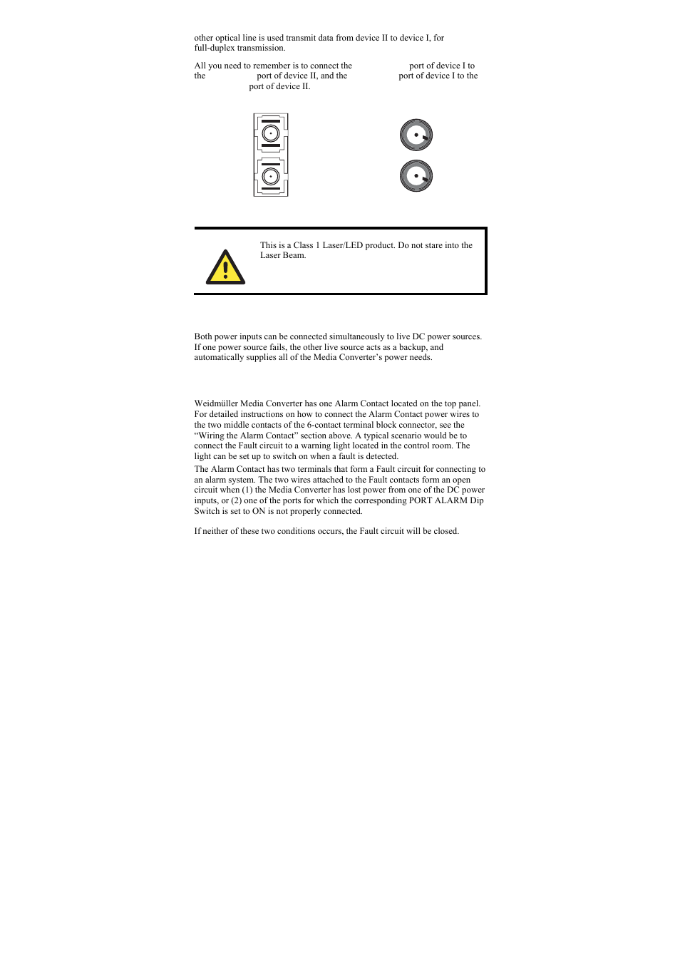 Redundant power inputs, Alarm contact | Weidmuller IE-MC-VL Series - Industrial Ethernet Media Converters User Manual | Page 10 / 14
