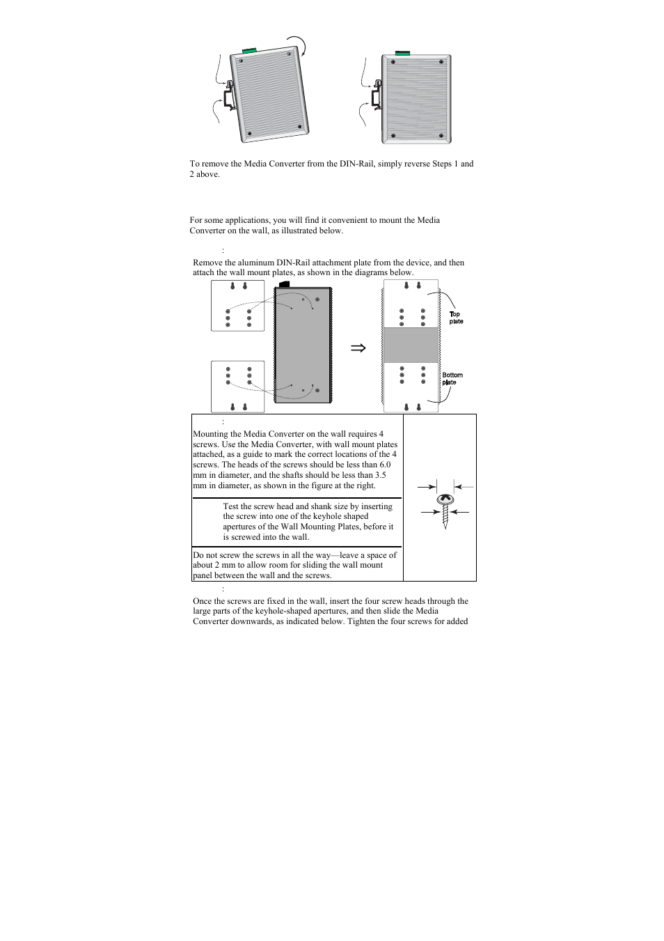 Wall mounting (optional) | Weidmuller IE-MC-VL Series - Industrial Ethernet Media Converters User Manual | Page 5 / 14