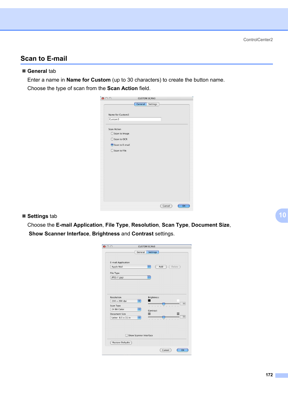 Scan to e-mail, 10 scan to e-mail | Brother MFC-7340 User Manual | Page 179 / 199