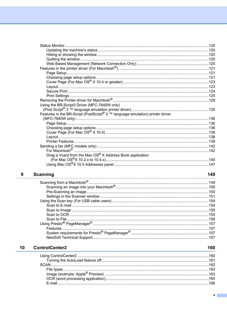9scanning 149 | Brother MFC-7340 User Manual | Page 6 / 199