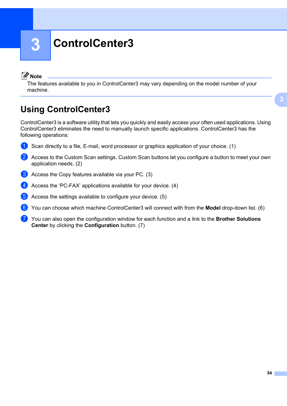 3 controlcenter3, Using controlcenter3, Controlcenter3 | Brother MFC-7340 User Manual | Page 61 / 199